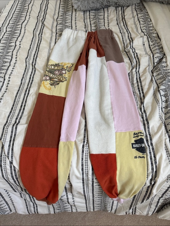 Harley-Davidson Pants - Harley-Davidson Kids Patchwork Joggers in Pink, White, Rust & Yellow